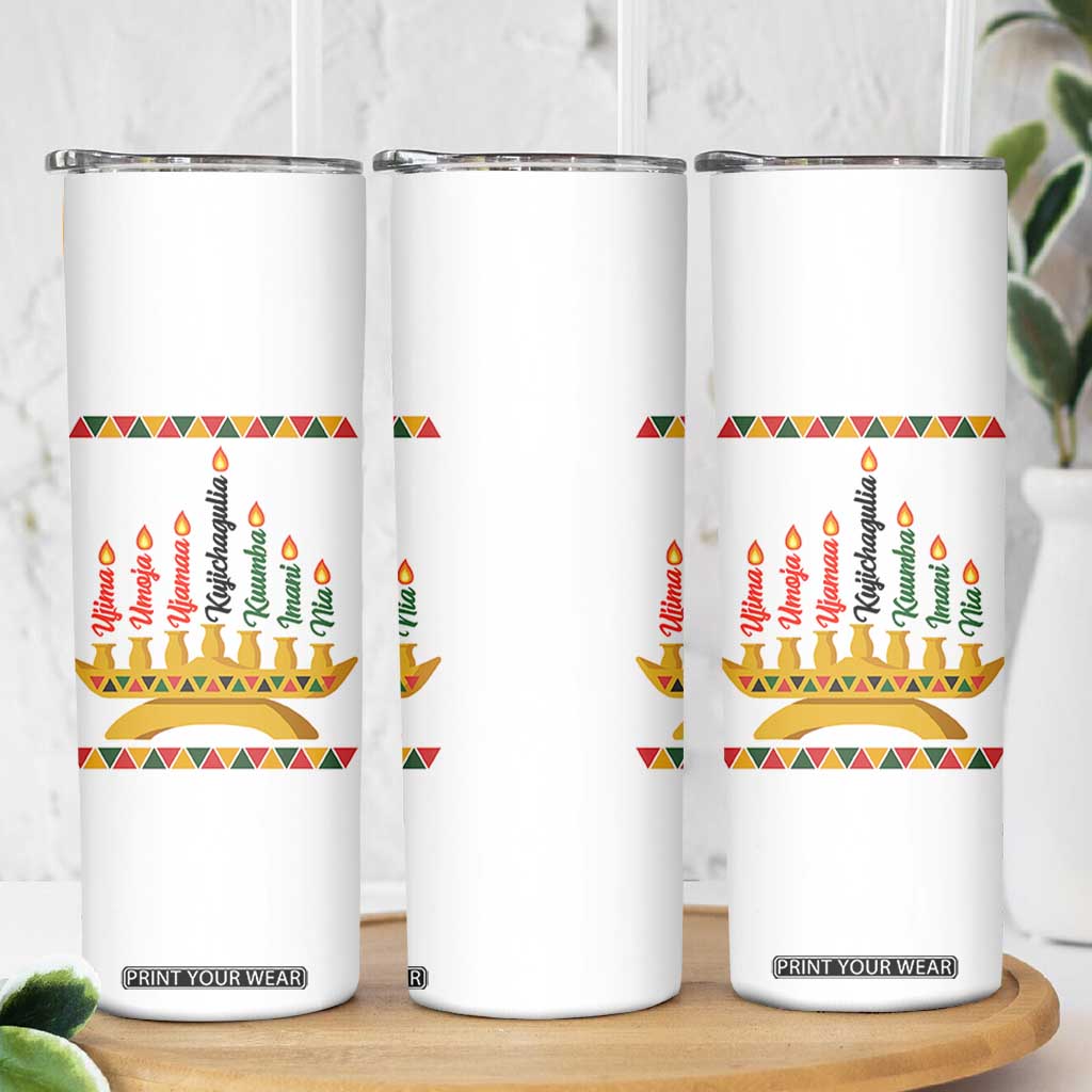 7 Principles Of Kwanzaa Skinny Tumbler Festival Of Lights African Heritage Gift TS12 Print Your Wear