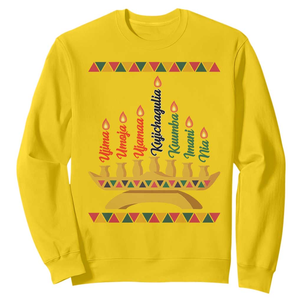 7 Principles Of Kwanzaa Sweatshirt Festival Of Lights African Heritage Gift TS12 Daisy Print Your Wear
