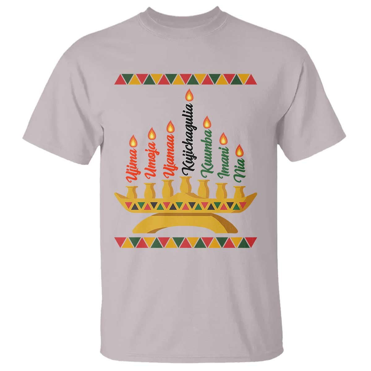 7 Principles Of Kwanzaa T Shirt Festival Of Lights African Heritage Gift TS12 Ice Gray Print Your Wear