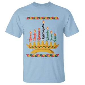 7 Principles Of Kwanzaa T Shirt Festival Of Lights African Heritage Gift TS12 Light Blue Print Your Wear