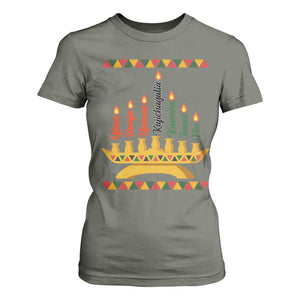 7 Principles Of Kwanzaa T Shirt For Women Festival Of Lights African Heritage Gift TS12 Military Green Print Your Wear