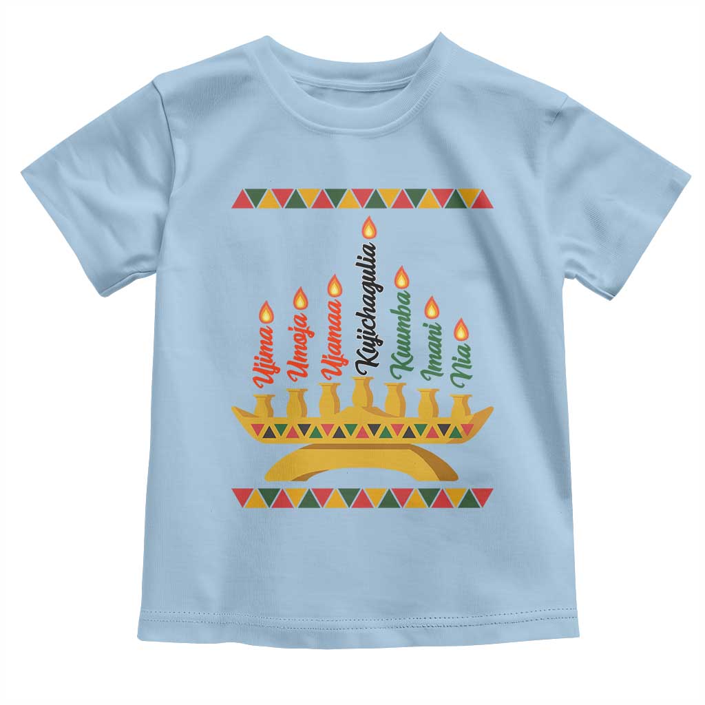 7 Principles Of Kwanzaa Toddler T Shirt Festival Of Lights African Heritage Gift TS12 Light Blue Print Your Wear