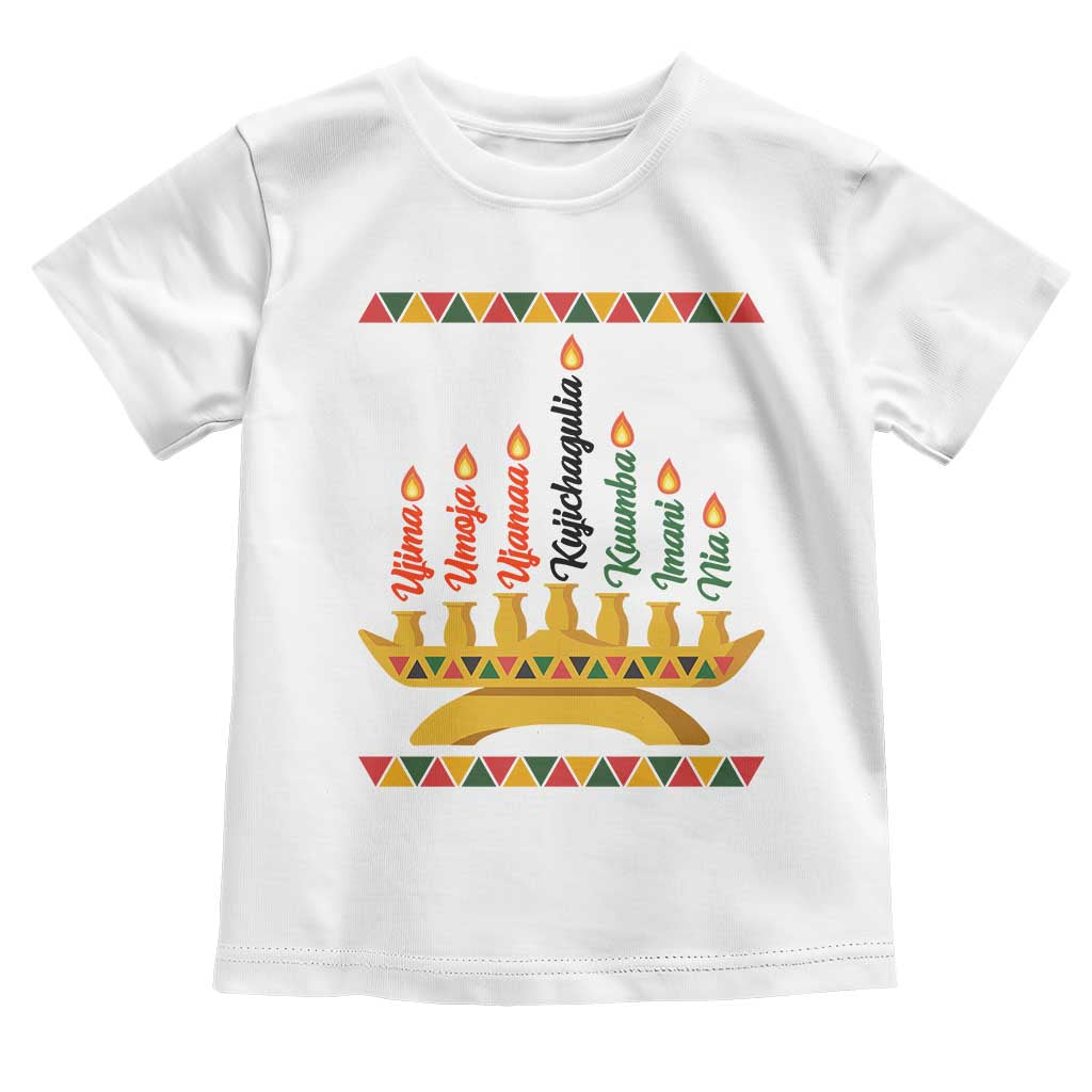 7 Principles Of Kwanzaa Toddler T Shirt Festival Of Lights African Heritage Gift TS12 White Print Your Wear
