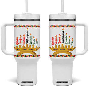 7 Principles Of Kwanzaa Tumbler With Handle Festival Of Lights African Heritage Gift TS12 One Size: 40 oz White Print Your Wear