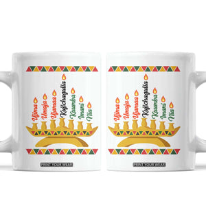 7 Principles Of Kwanzaa Coffee Mug Festival Of Lights African Heritage Gift - Print Your Wear