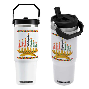 7 Principles Of Kwanzaa Flip Straw Tumbler Festival Of Lights African Heritage Gift TS12 One Size: 30 oz White Print Your Wear
