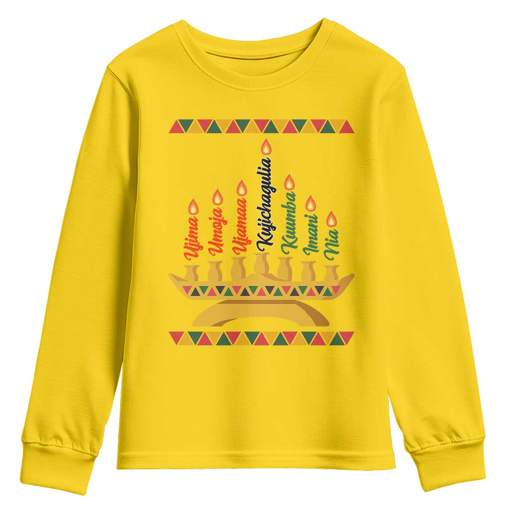 7 Principles Of Kwanzaa Youth Sweatshirt Festival Of Lights African Heritage Gift TS12 Daisy Print Your Wear