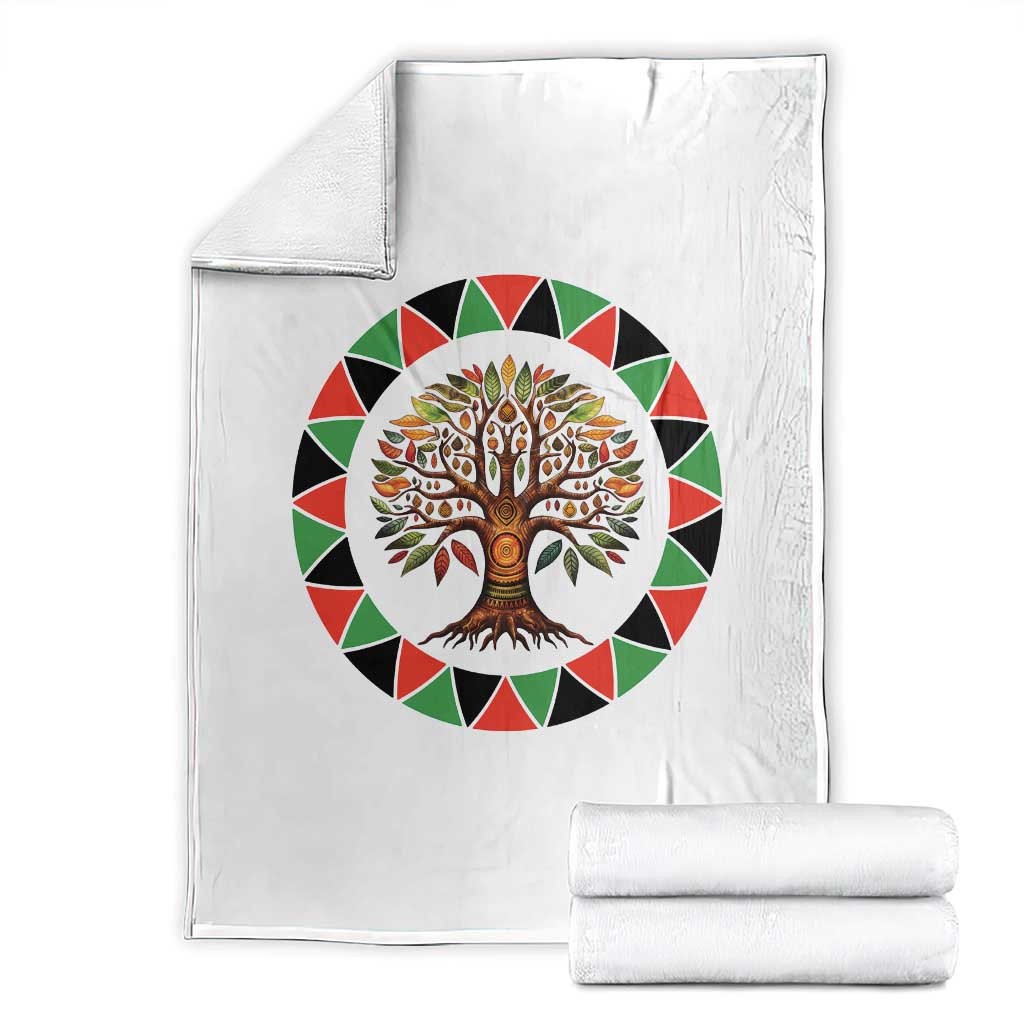 Kwanzaa Tree Of Life Throw Blanket African American Holiday Gift - Print Your Wear