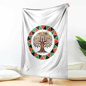 Kwanzaa Tree Of Life Throw Blanket African American Holiday Gift - Print Your Wear