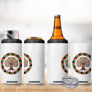 Kwanzaa Tree Of Life 4 in 1 Can Cooler Tumbler African American Holiday Gift - Print Your Wear