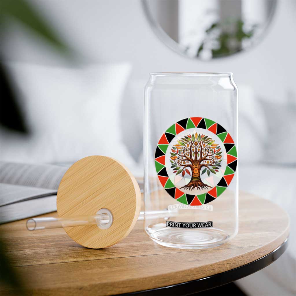Kwanzaa Tree Of Life Glass Can African American Holiday Gift TS12 Print Your Wear