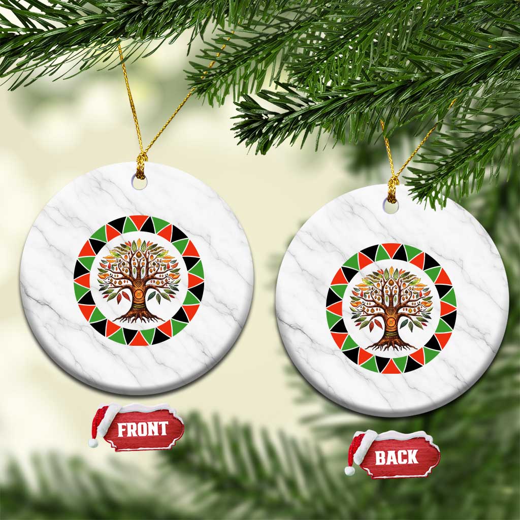 Kwanzaa Tree Of Life Ceramic Ornament African American Holiday Gift TS12 1pc White Marble Print Your Wear