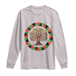 Kwanzaa Tree Of Life Long Sleeve Shirt African American Holiday Gift TS12 Ice Gray Print Your Wear