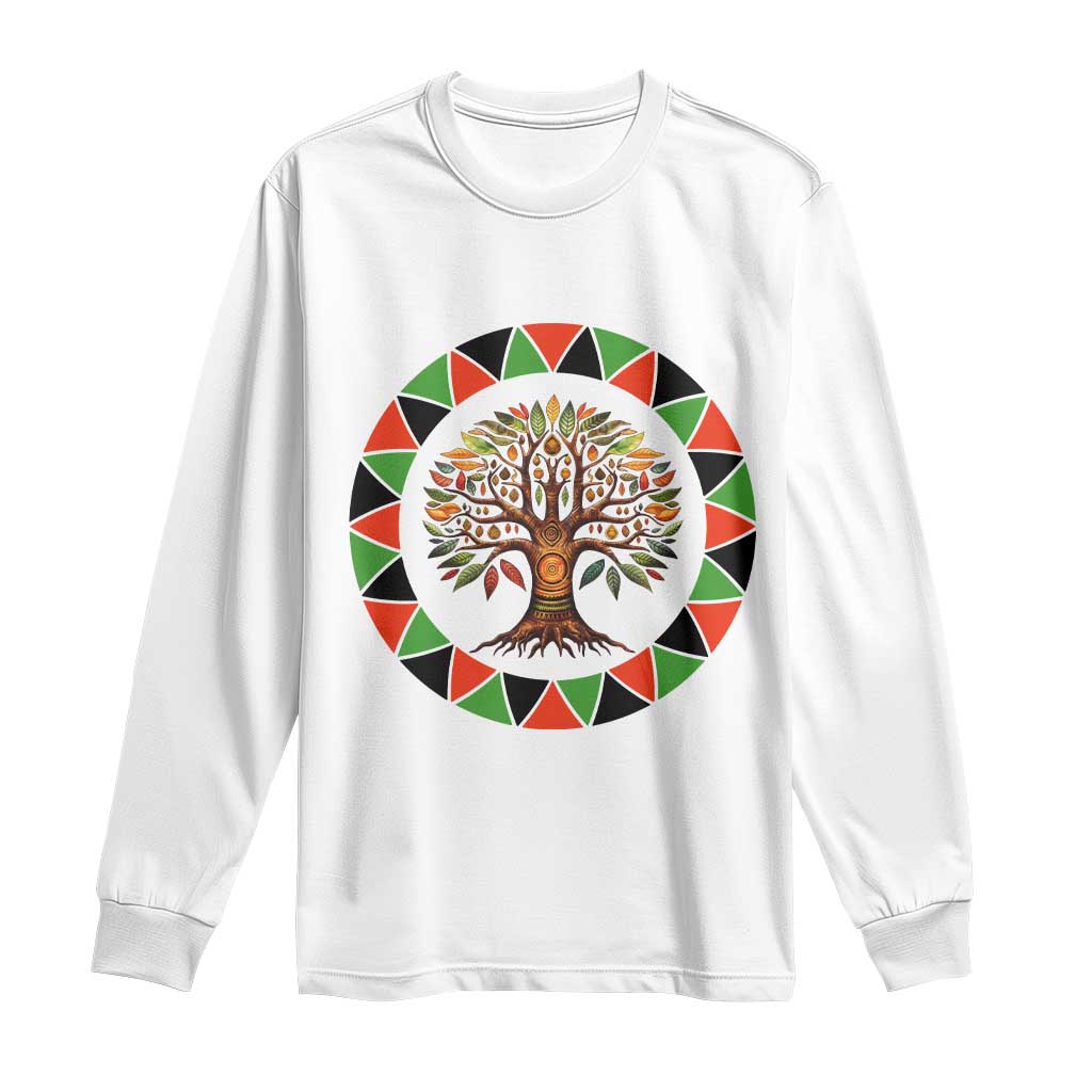 Kwanzaa Tree Of Life Long Sleeve Shirt African American Holiday Gift TS12 White Print Your Wear