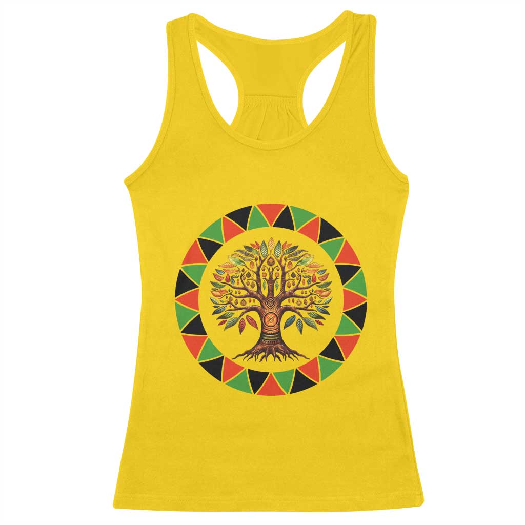Kwanzaa Tree Of Life Racerback Tank Top African American Holiday Gift - Print Your Wear