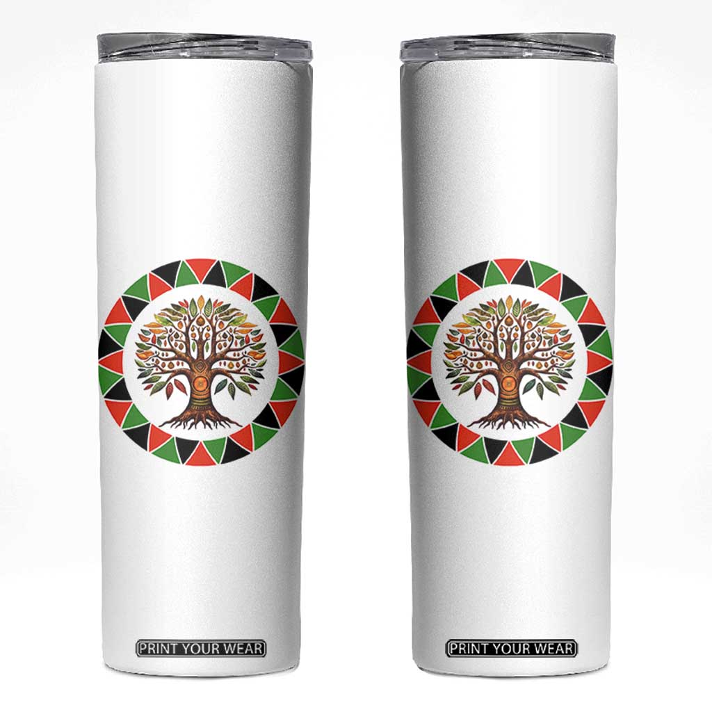 Kwanzaa Tree Of Life Skinny Tumbler African American Holiday Gift TS12 White Print Your Wear