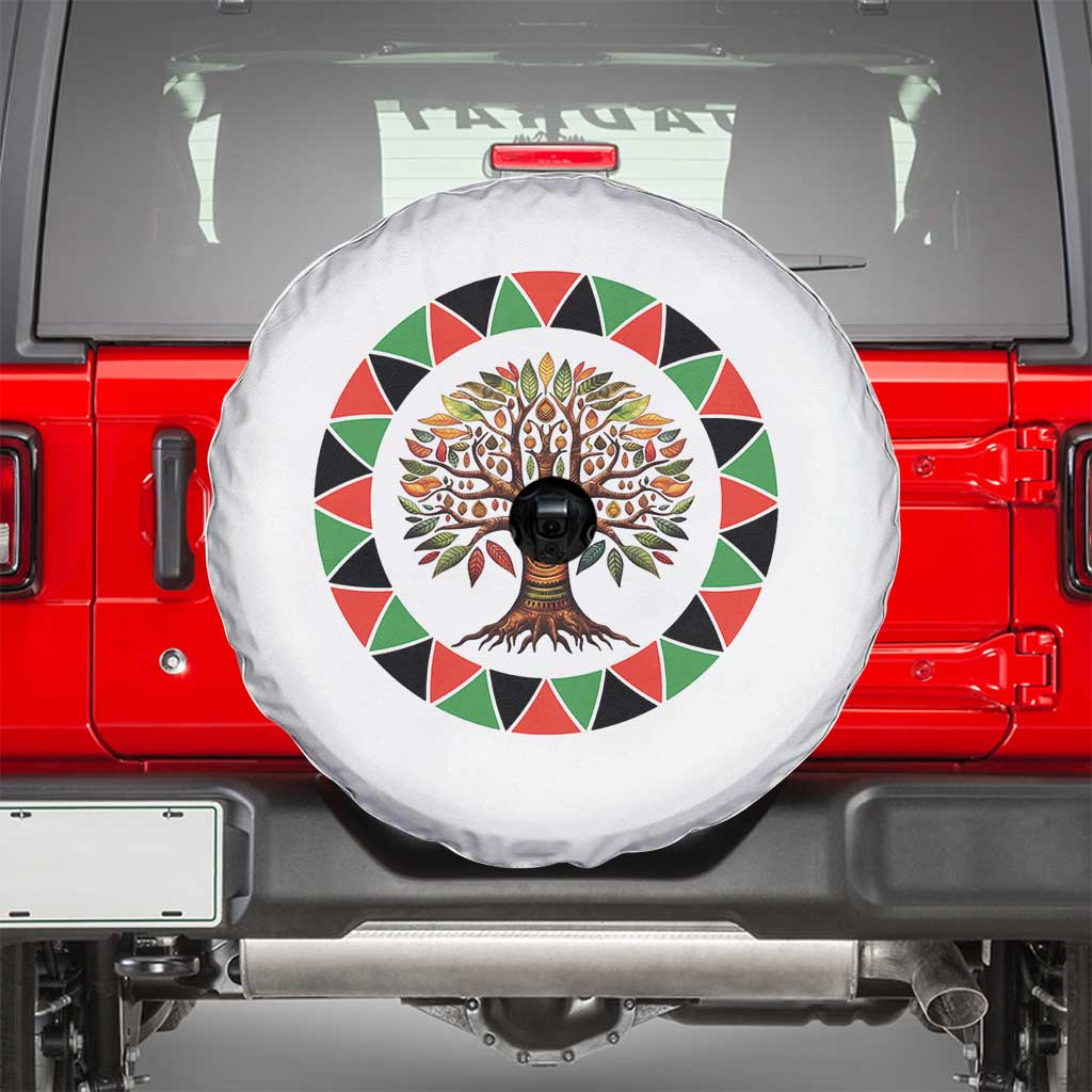 Kwanzaa Tree Of Life Spare Tire Cover African American Holiday Gift TS12 White Print Your Wear