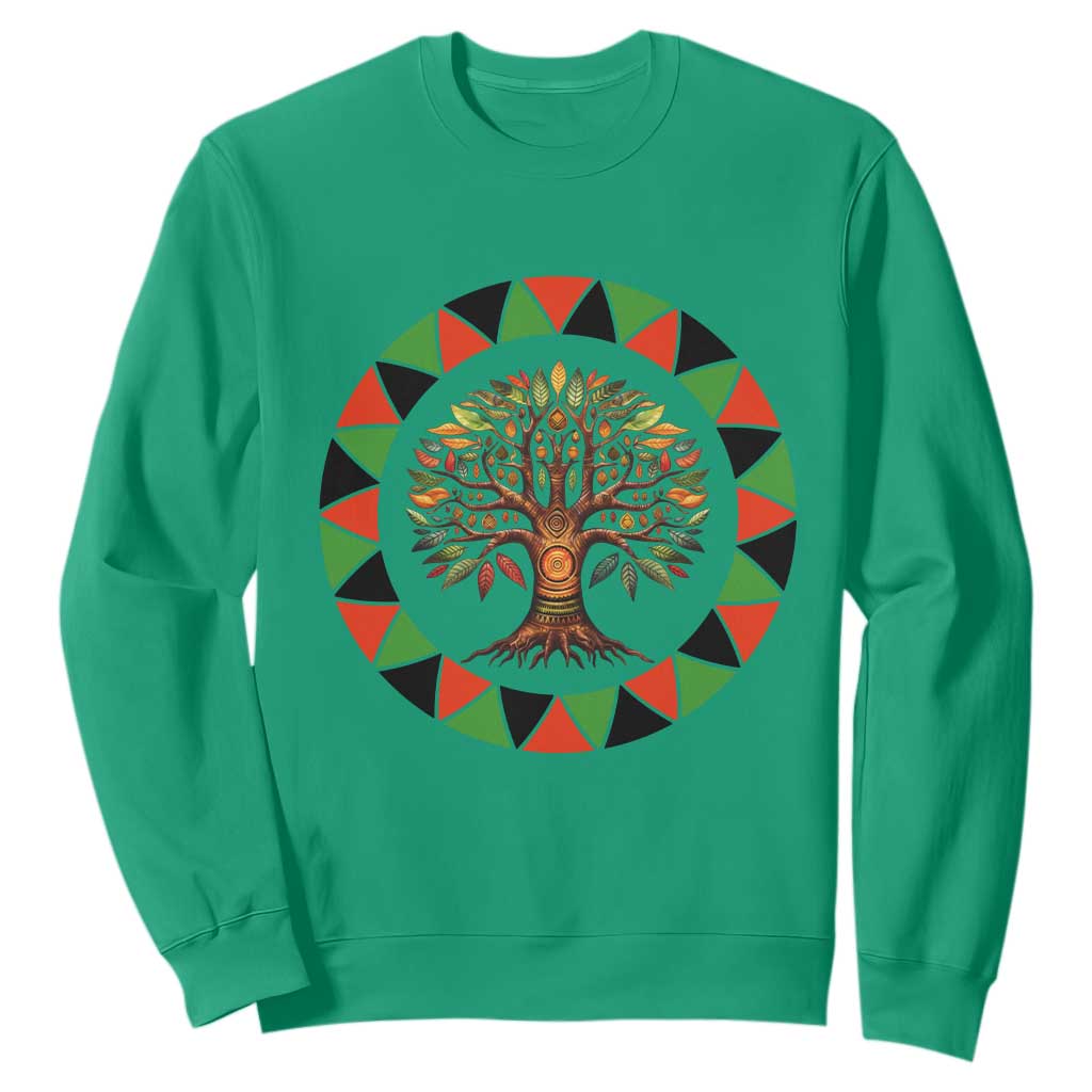 Kwanzaa Tree Of Life Sweatshirt African American Holiday Gift TS12 Irish Green Print Your Wear