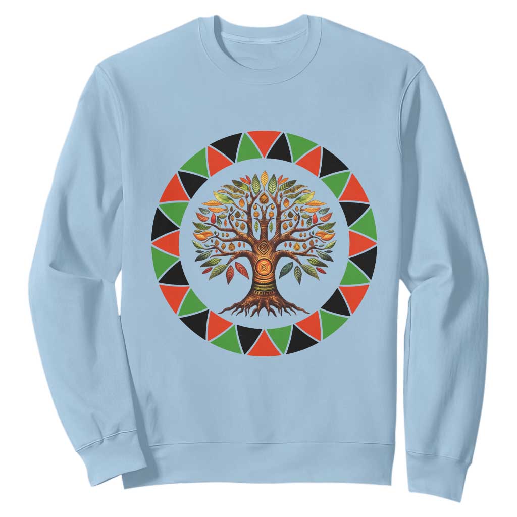 Kwanzaa Tree Of Life Sweatshirt African American Holiday Gift TS12 Light Blue Print Your Wear