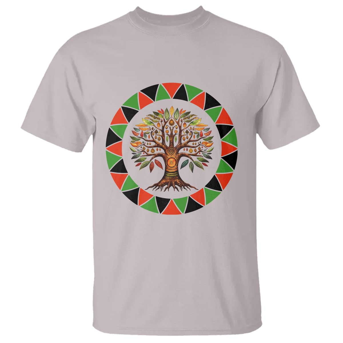 Kwanzaa Tree Of Life T Shirt African American Holiday Gift TS12 Ice Gray Print Your Wear