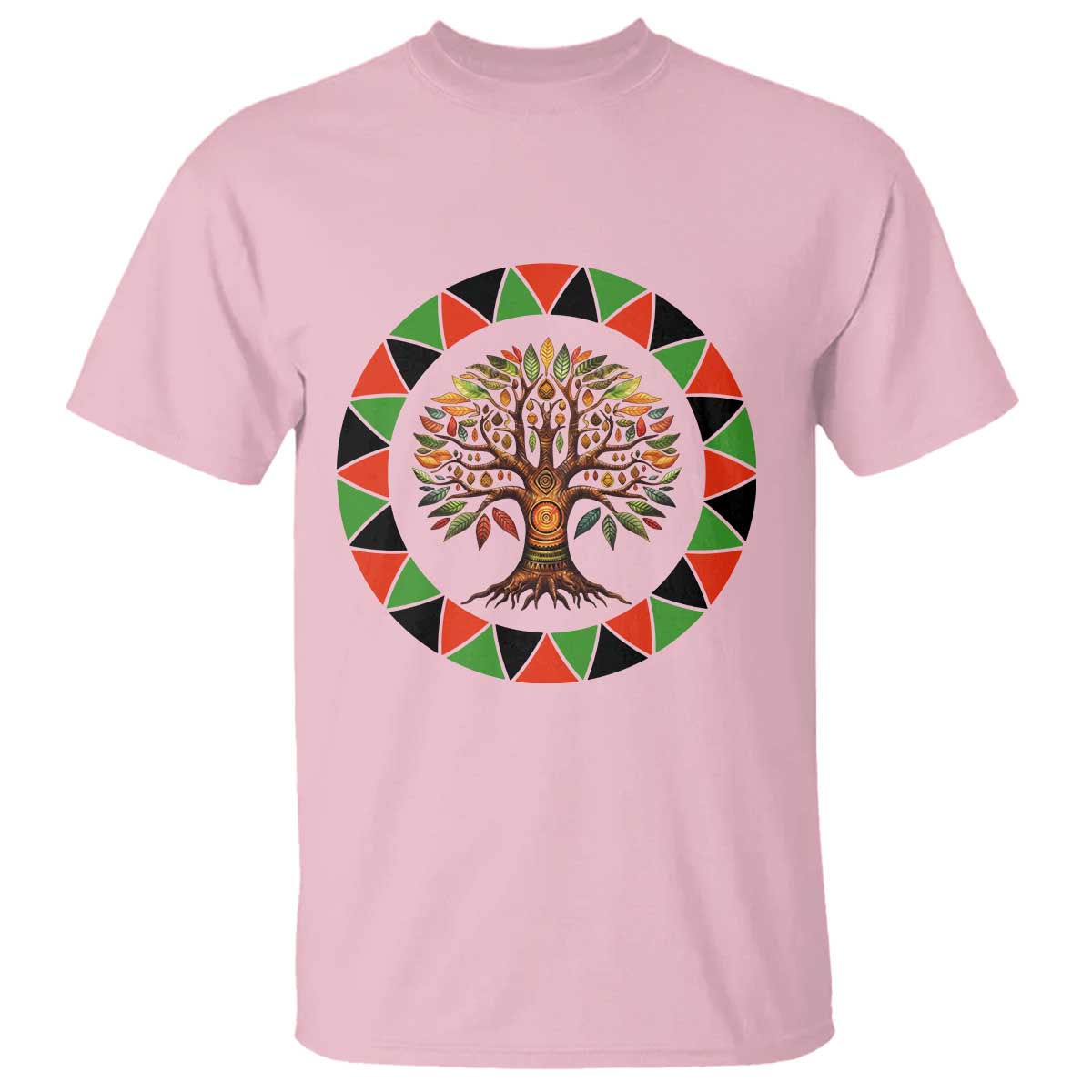 Kwanzaa Tree Of Life T Shirt African American Holiday Gift TS12 Light Pink Print Your Wear