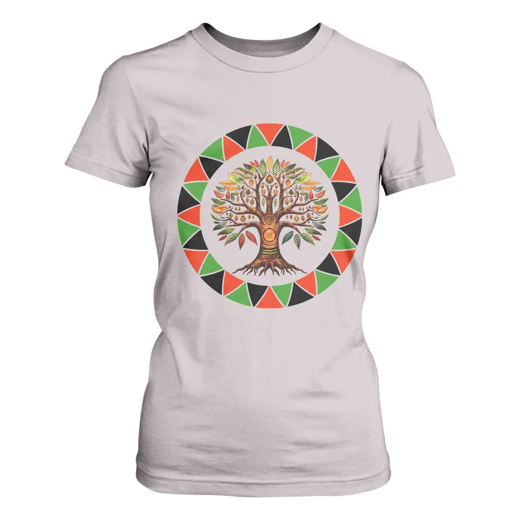 Kwanzaa Tree Of Life T Shirt For Women African American Holiday Gift TS12 Ice Gray Print Your Wear