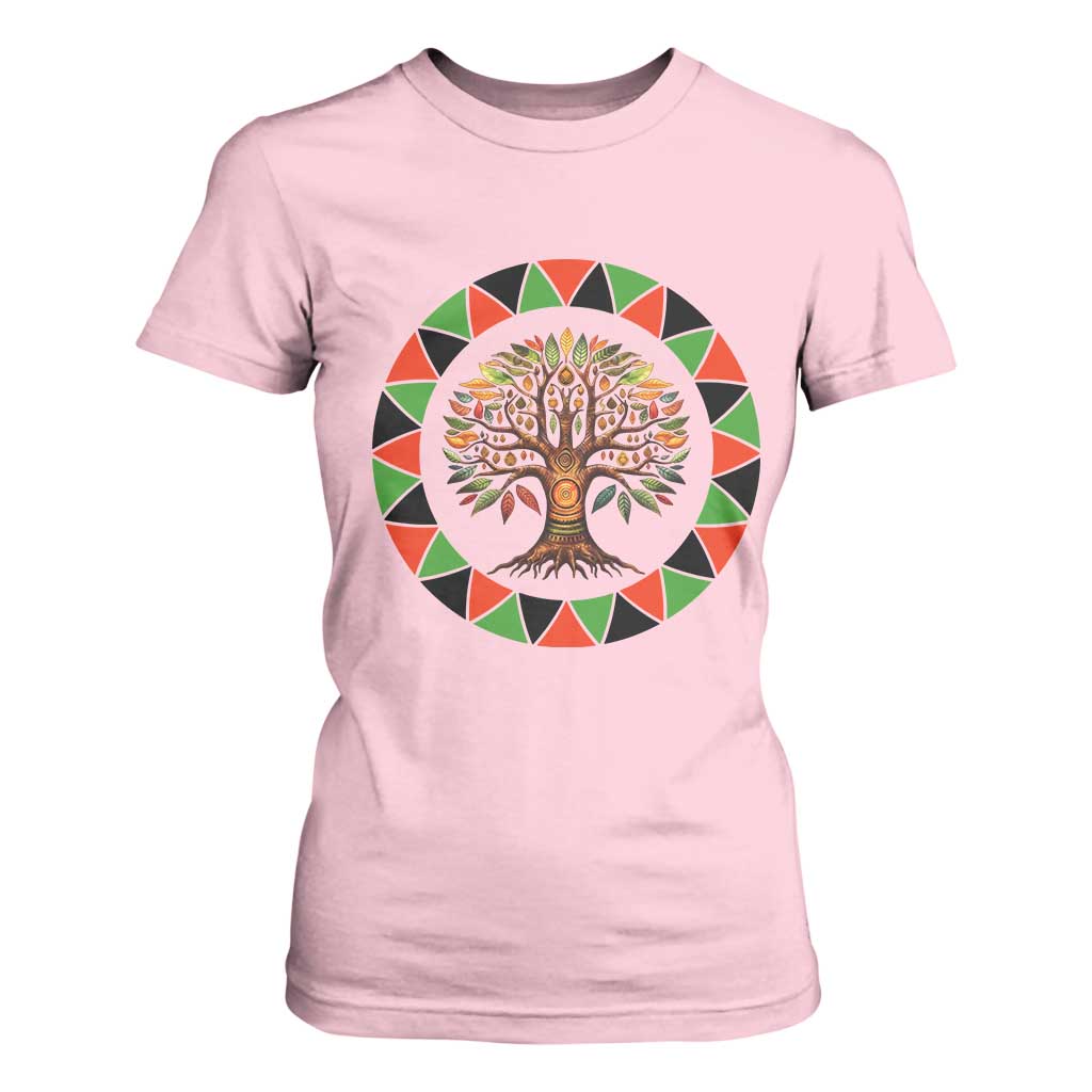 Kwanzaa Tree Of Life T Shirt For Women African American Holiday Gift TS12 Light Pink Print Your Wear