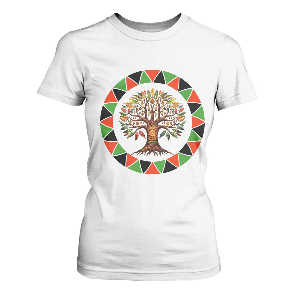 Kwanzaa Tree Of Life T Shirt For Women African American Holiday Gift TS12 White Print Your Wear