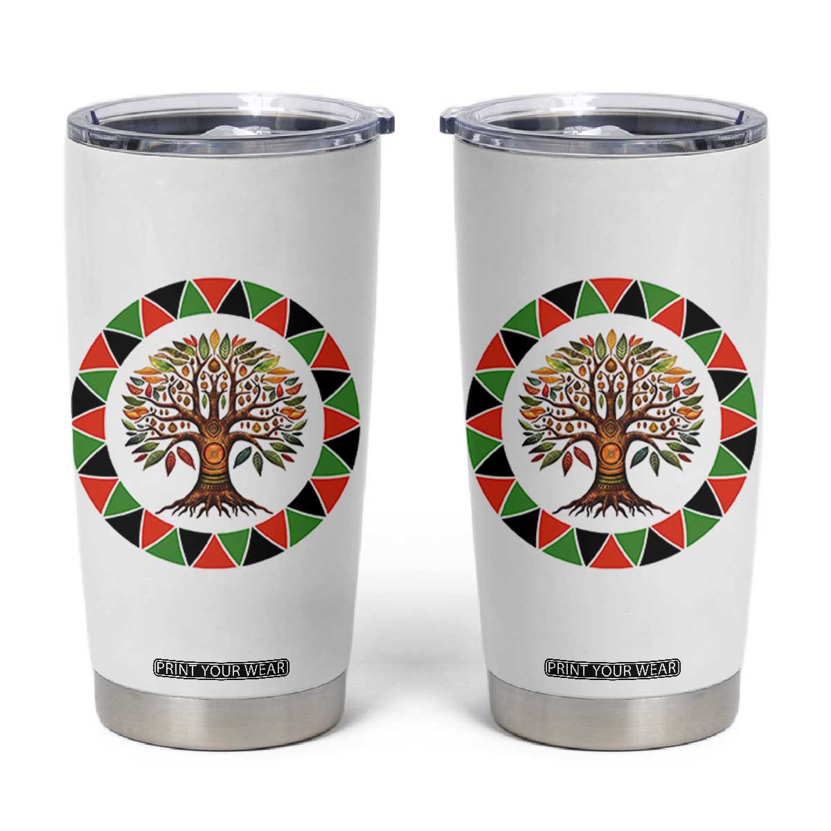 Kwanzaa Tree Of Life Tumbler Cup African American Holiday Gift - Print Your Wear