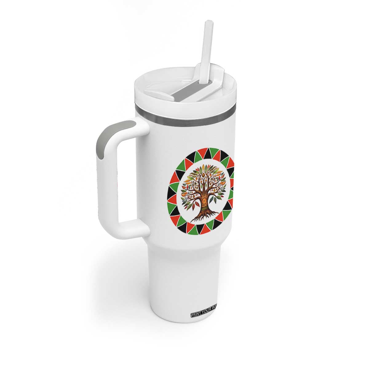 Kwanzaa Tree Of Life Tumbler With Handle African American Holiday Gift - Print Your Wear