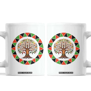 Kwanzaa Tree Of Life Coffee Mug African American Holiday Gift TS12 White Print Your Wear