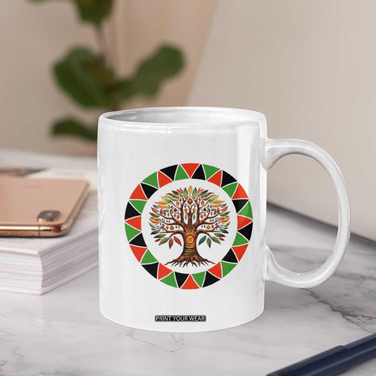 Kwanzaa Tree Of Life Coffee Mug African American Holiday Gift TS12 Print Your Wear
