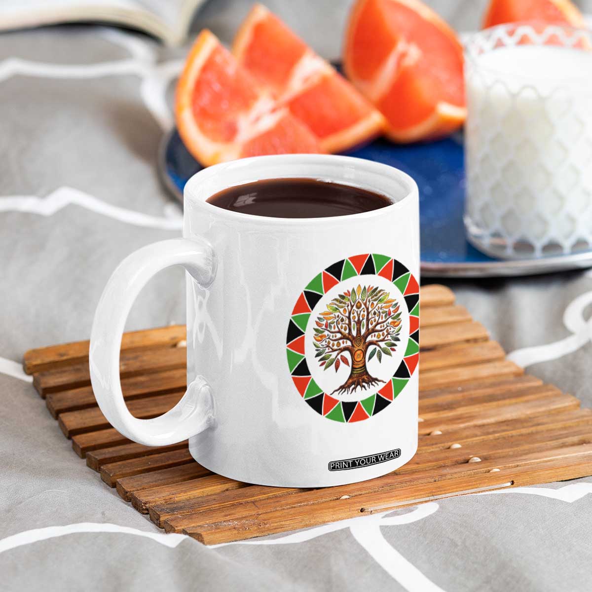 Kwanzaa Tree Of Life Coffee Mug African American Holiday Gift - Print Your Wear