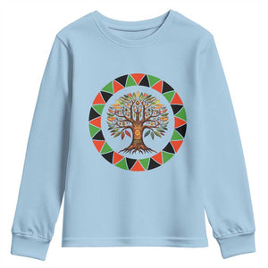 Kwanzaa Tree Of Life Youth Sweatshirt African American Holiday Gift TS12 Light Blue Print Your Wear