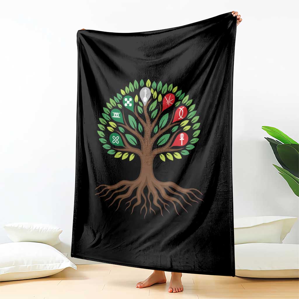 Seven Candles Of Kwanzaa Tree Of Life Throw Blanket African Heritage Gift TS12 Print Your Wear