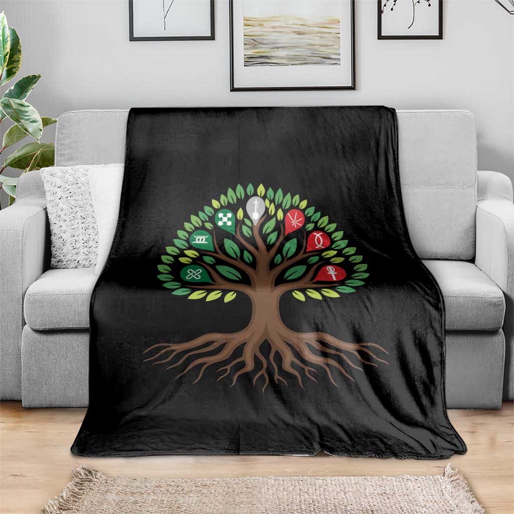 Seven Candles Of Kwanzaa Tree Of Life Throw Blanket African Heritage Gift TS12 Print Your Wear