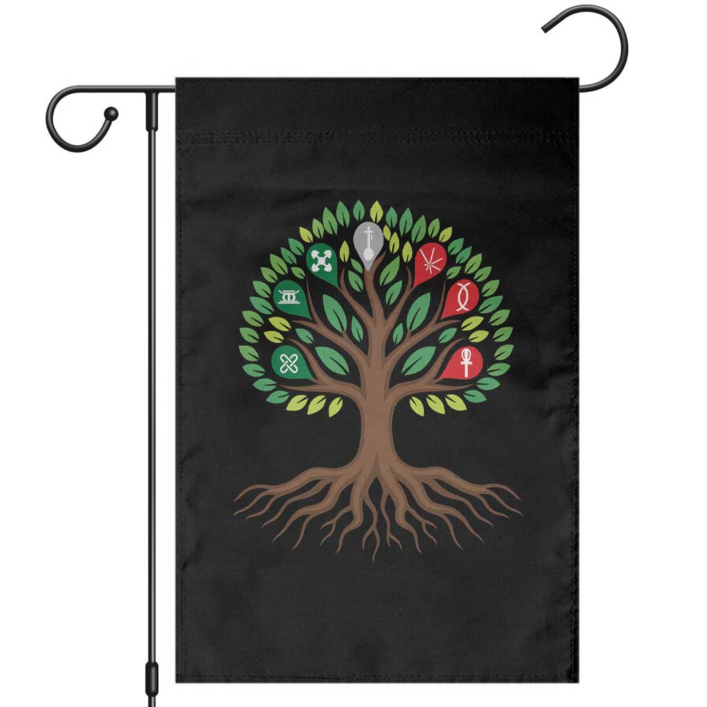 Seven Candles Of Kwanzaa Tree Of Life Garden Flag African Heritage Gift TS12 Black Print Your Wear