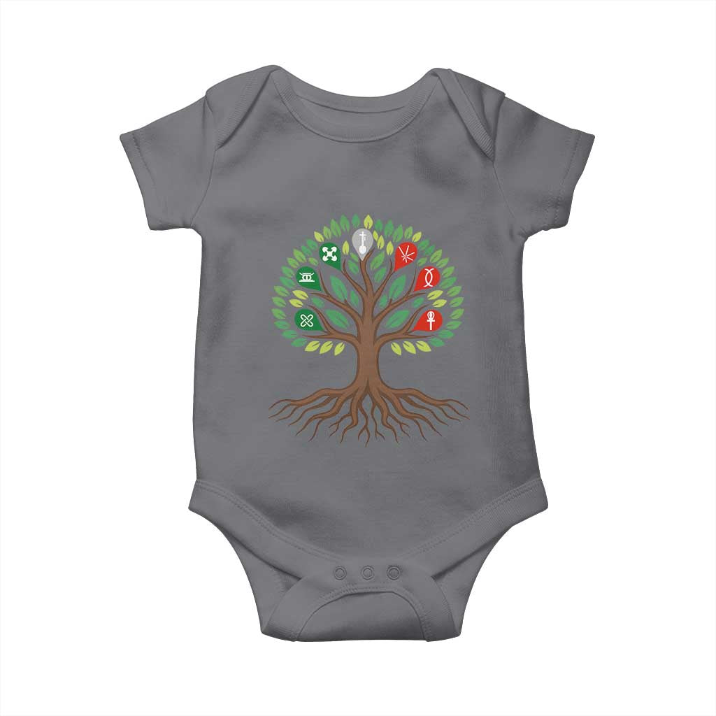 Seven Candles Of Kwanzaa Tree Of Life Baby Onesie African Heritage Gift TS12 Charcoal Print Your Wear