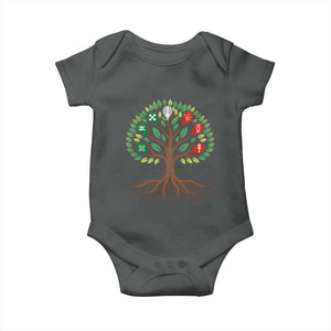 Seven Candles Of Kwanzaa Tree Of Life Baby Onesie African Heritage Gift TS12 Dark Heather Print Your Wear
