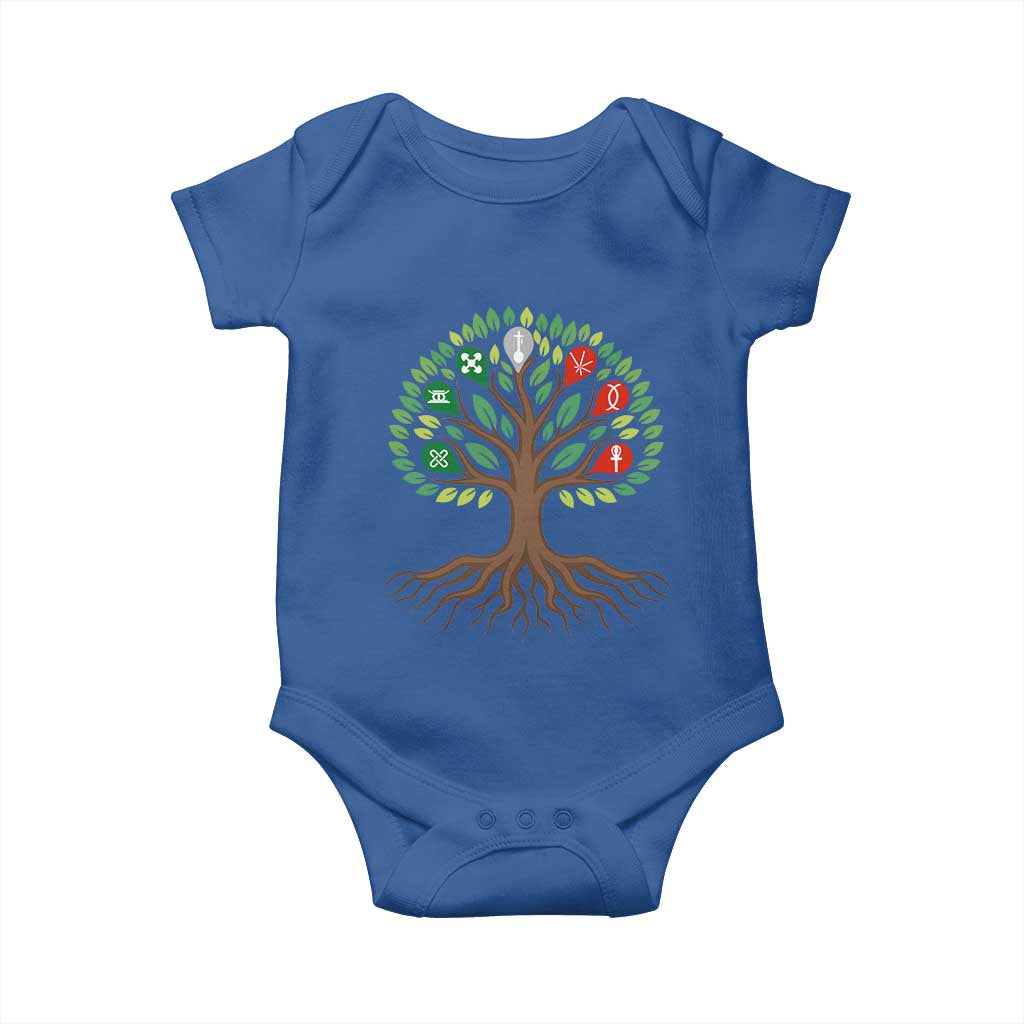 Seven Candles Of Kwanzaa Tree Of Life Baby Onesie African Heritage Gift TS12 Royal Blue Print Your Wear