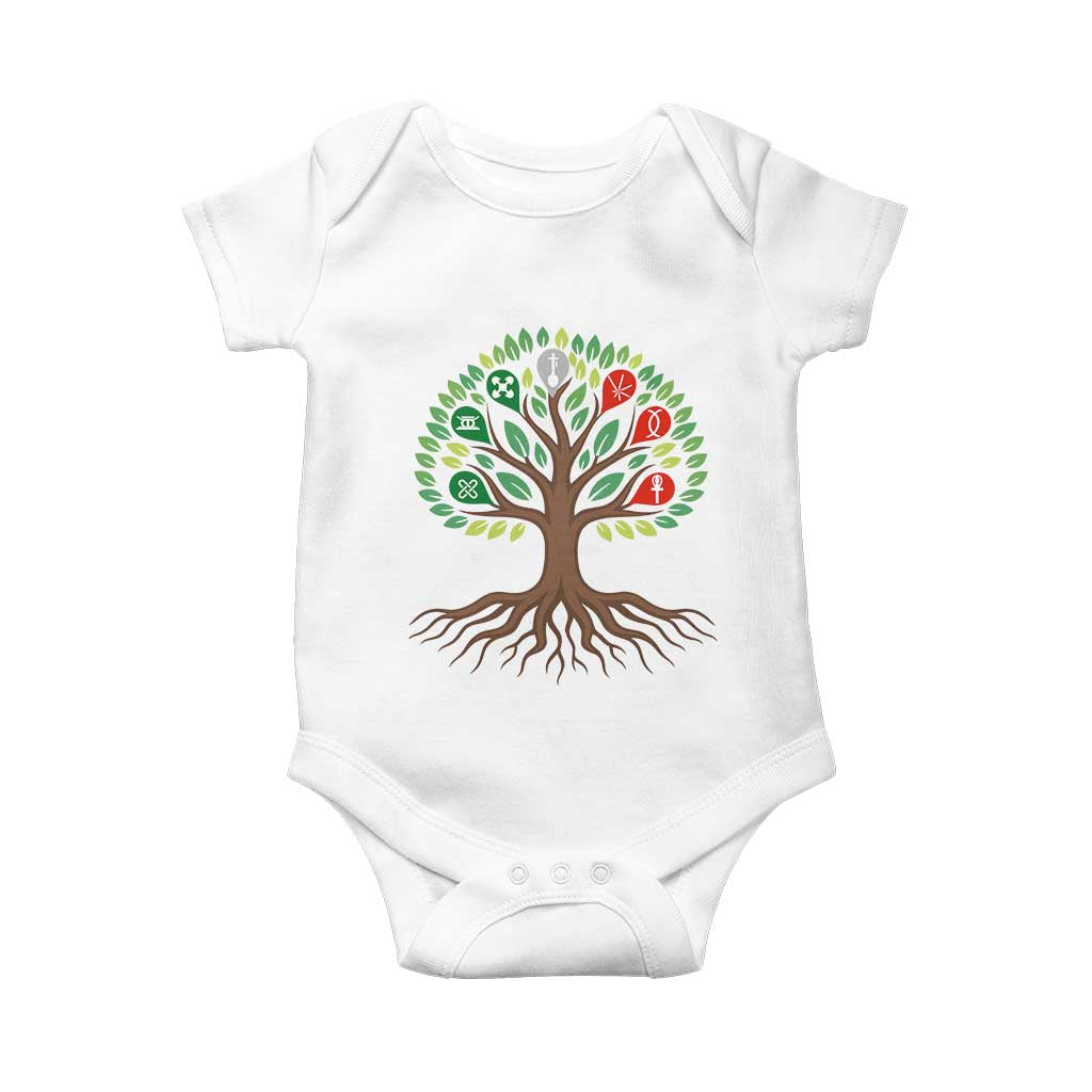 Seven Candles Of Kwanzaa Tree Of Life Baby Onesie African Heritage Gift TS12 White Print Your Wear