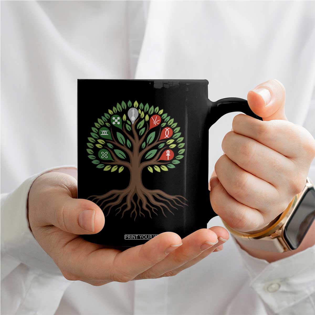 Seven Candles Of Kwanzaa Tree Of Life Coffee Mug African Heritage Gift TS12 Print Your Wear