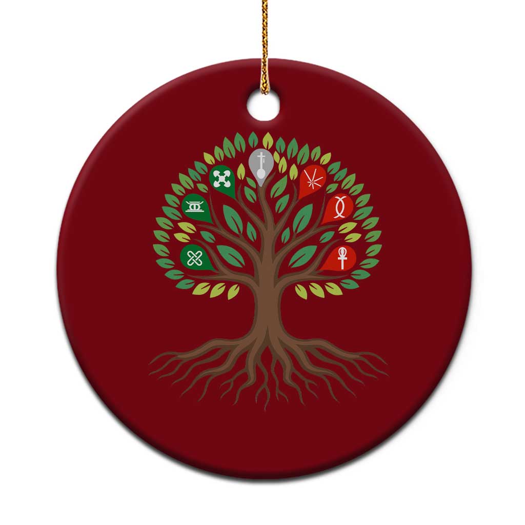 Seven Candles Of Kwanzaa Tree Of Life Ceramic Ornament African Heritage Gift TS12 1pc Red Print Your Wear