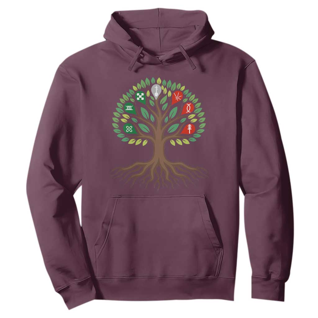 Seven Candles Of Kwanzaa Tree Of Life Hoodie African Heritage Gift TS12 Maroon Print Your Wear