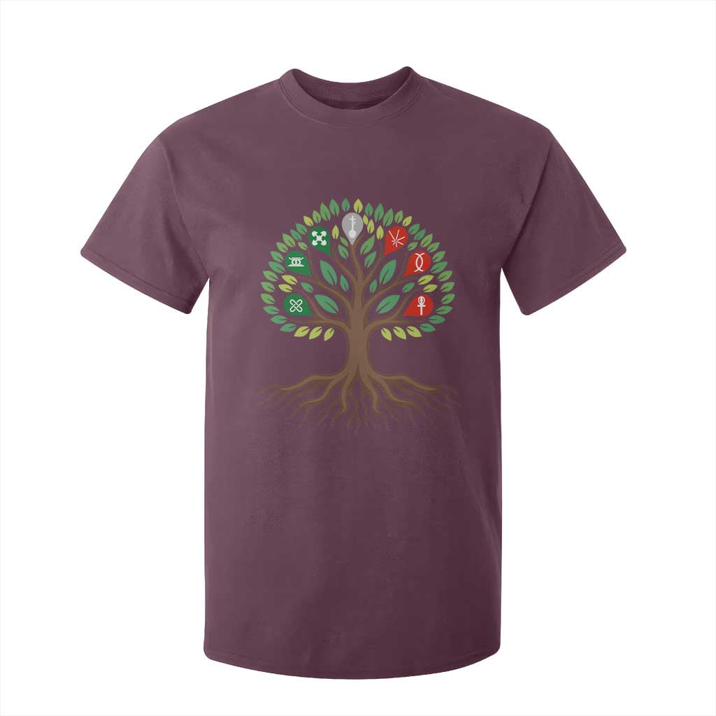 Seven Candles Of Kwanzaa Tree Of Life T Shirt For Kid African Heritage Gift TS12 Maroon Print Your Wear