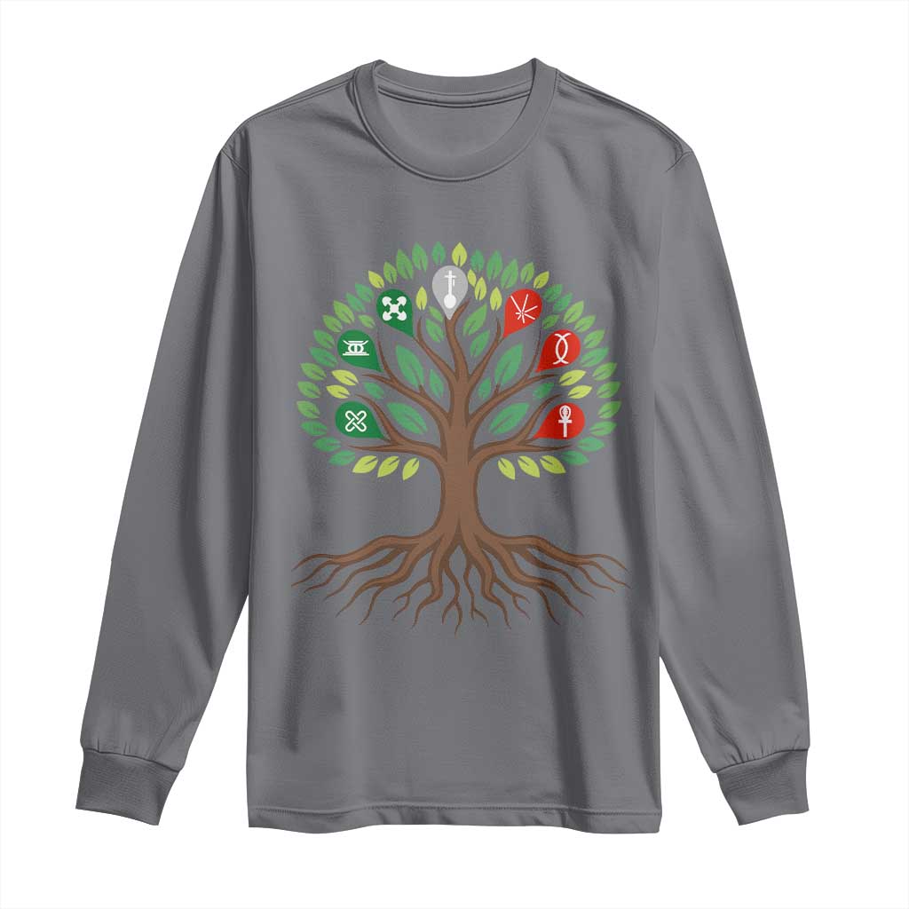 Seven Candles Of Kwanzaa Tree Of Life Long Sleeve Shirt African Heritage Gift TS12 Charcoal Print Your Wear