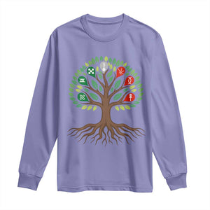 Seven Candles Of Kwanzaa Tree Of Life Long Sleeve Shirt African Heritage Gift TS12 Violet Print Your Wear