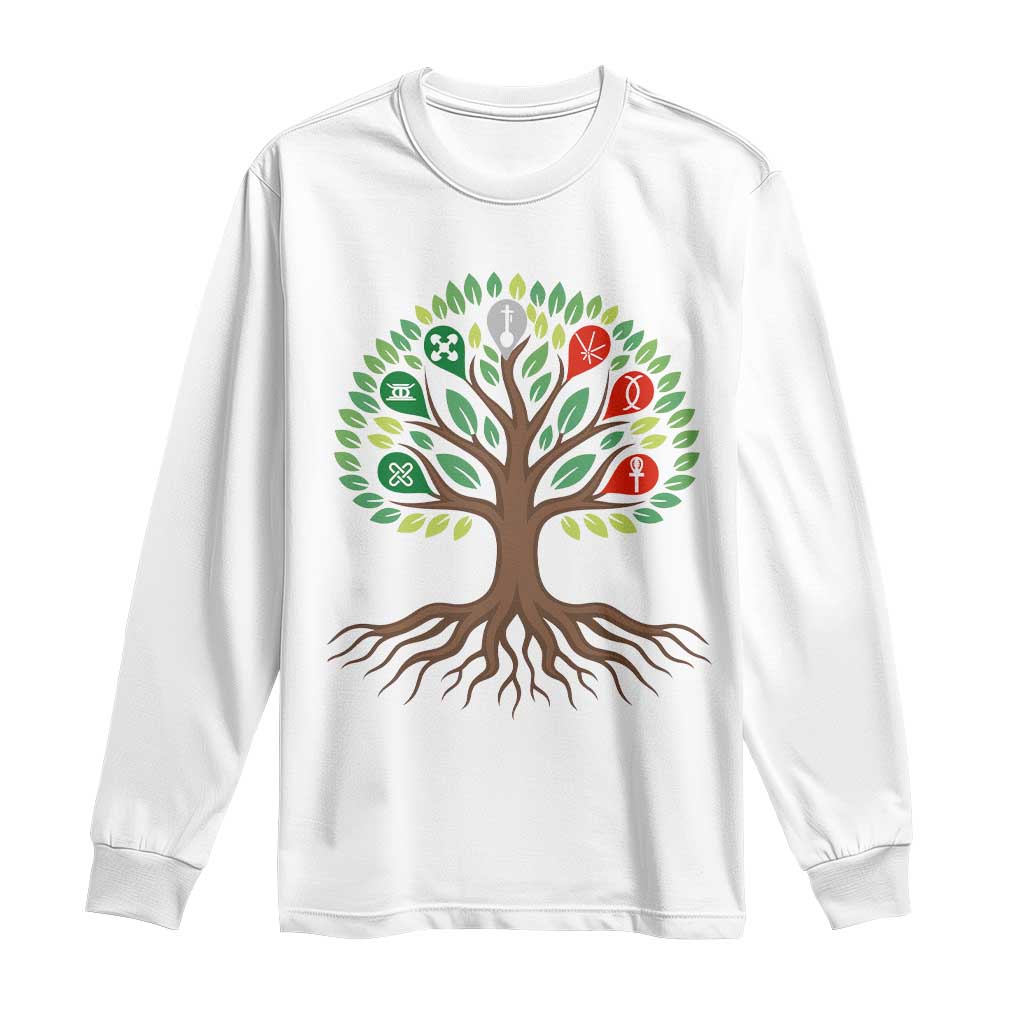 Seven Candles Of Kwanzaa Tree Of Life Long Sleeve Shirt African Heritage Gift TS12 White Print Your Wear