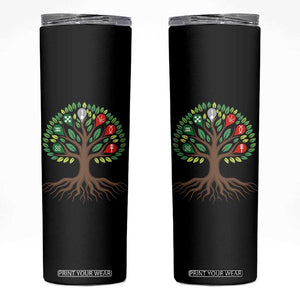Seven Candles Of Kwanzaa Tree Of Life Skinny Tumbler African Heritage Gift TS12 Black Print Your Wear