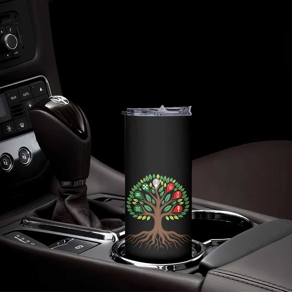 Seven Candles Of Kwanzaa Tree Of Life Skinny Tumbler African Heritage Gift TS12 Print Your Wear